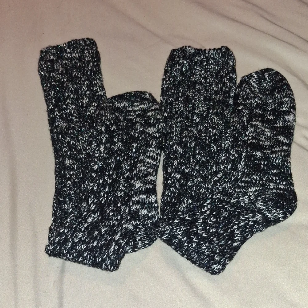 Over-the-knee Black Heathered Knit Boot Socks